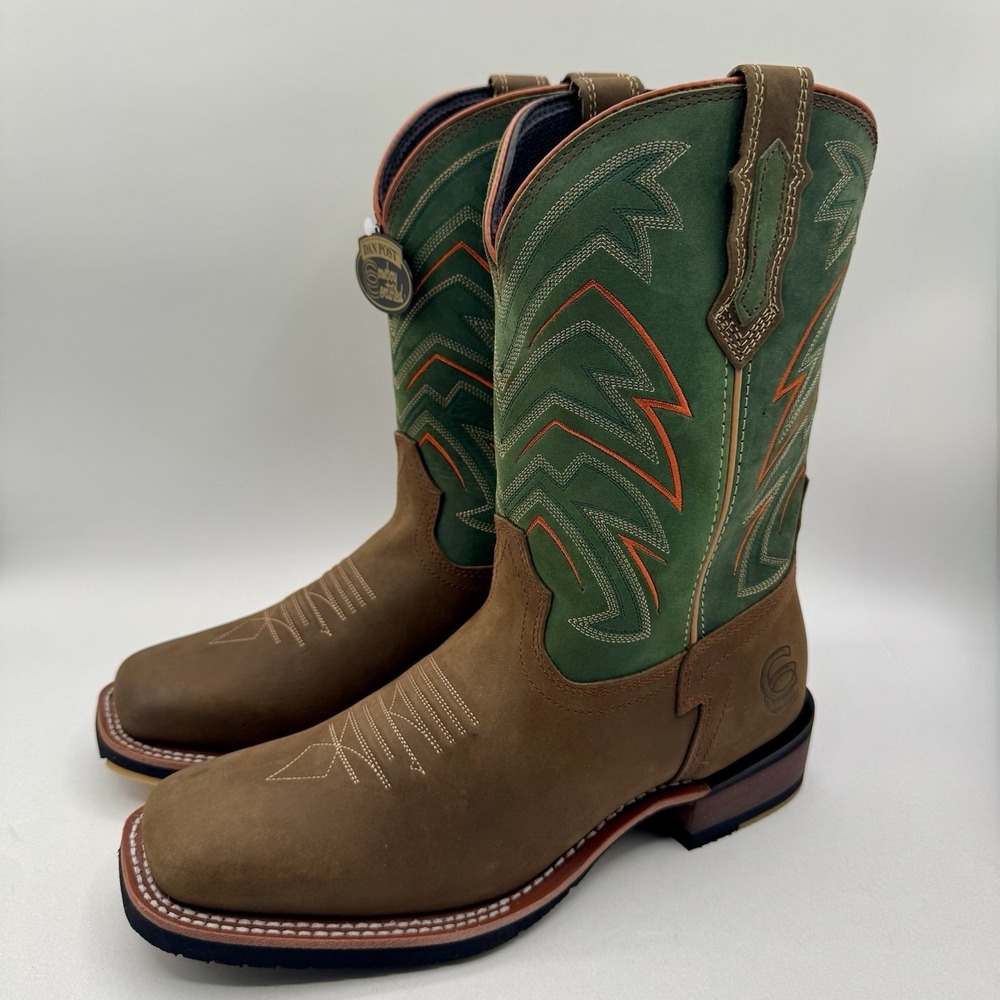 Dan Post Arrowhead Performance Boots Men's Size 12 D Brown Green Leather - Picture 9 of 16